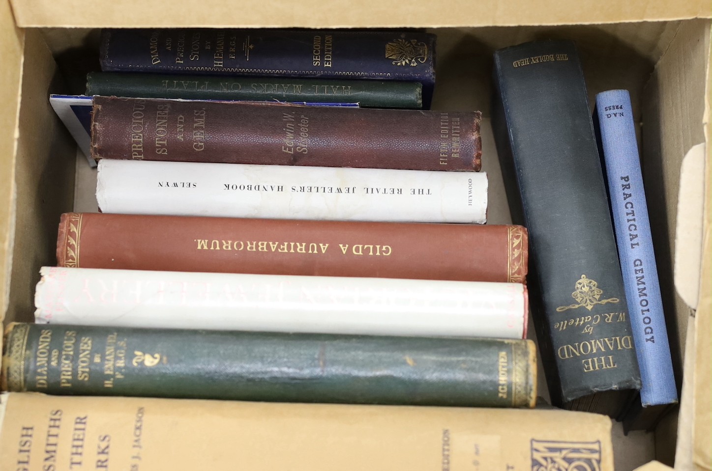 Twelve jewellery and silver reference books, including Charles J Jackson, English Goldsmiths and their Marks